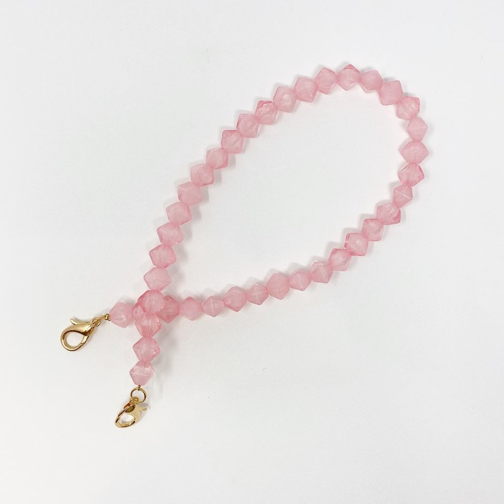 Geometric Short Acrylic Purse Strap in Pink